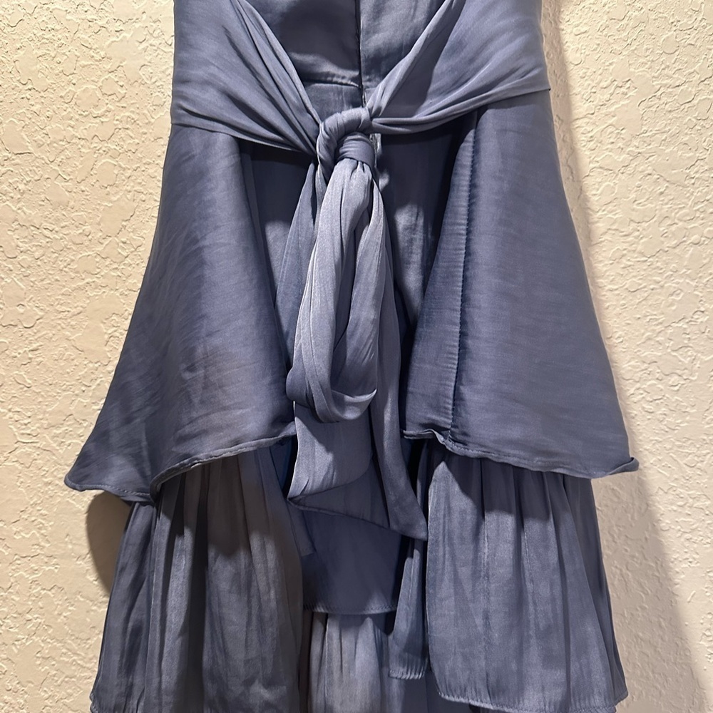 Angel Biba Steel Blue Off-Shoulder Mini Romper Dress Women’s XS - Picture 7 of 9
